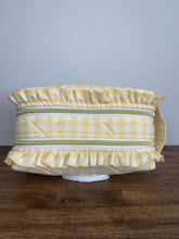 Load image into Gallery viewer, pale yellow gingham ruffled wipe bag