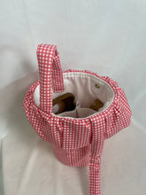 Load image into Gallery viewer, dark pink gingham stroller bag