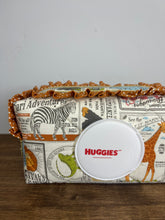 Load image into Gallery viewer, safari adventure ruffled wipe bag
