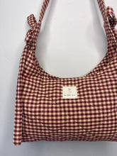Load image into Gallery viewer, the maroon and tan gingham mini