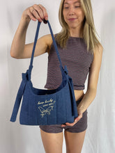 Load image into Gallery viewer, how lucky are we - the denim mini bow bag
