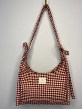 Load image into Gallery viewer, the maroon and tan gingham mini