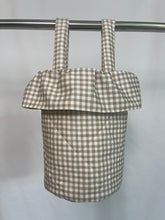 Load image into Gallery viewer, taupe gingham stroller bag
