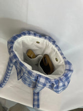 Load image into Gallery viewer, lovely blue gingham stroller bag
