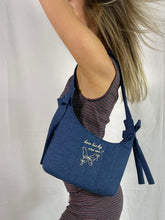 Load image into Gallery viewer, how lucky are we - the denim mini bow bag
