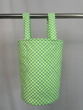 Load image into Gallery viewer, neon green checkers stroller bag
