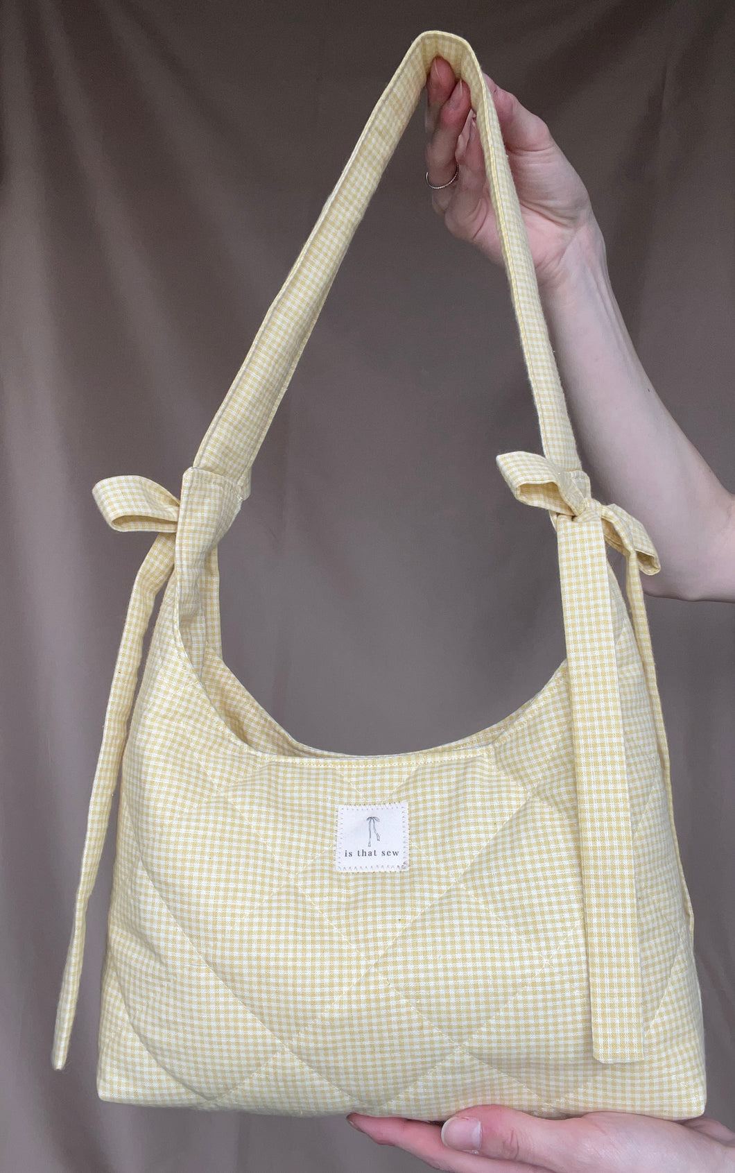 the vintage pale yellow gingham mini