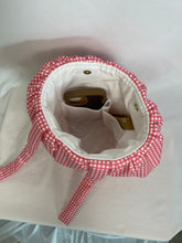 Load image into Gallery viewer, dark pink gingham stroller bag
