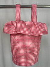 Load image into Gallery viewer, dark pink gingham stroller bag
