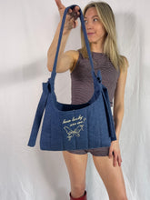 Load image into Gallery viewer, how lucky are we - the denim mini bow bag

