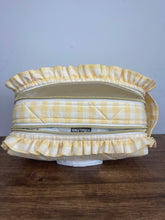 Load image into Gallery viewer, pale yellow gingham ruffled wipe bag
