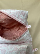 Load image into Gallery viewer, the light pink florals makeup bag - large

