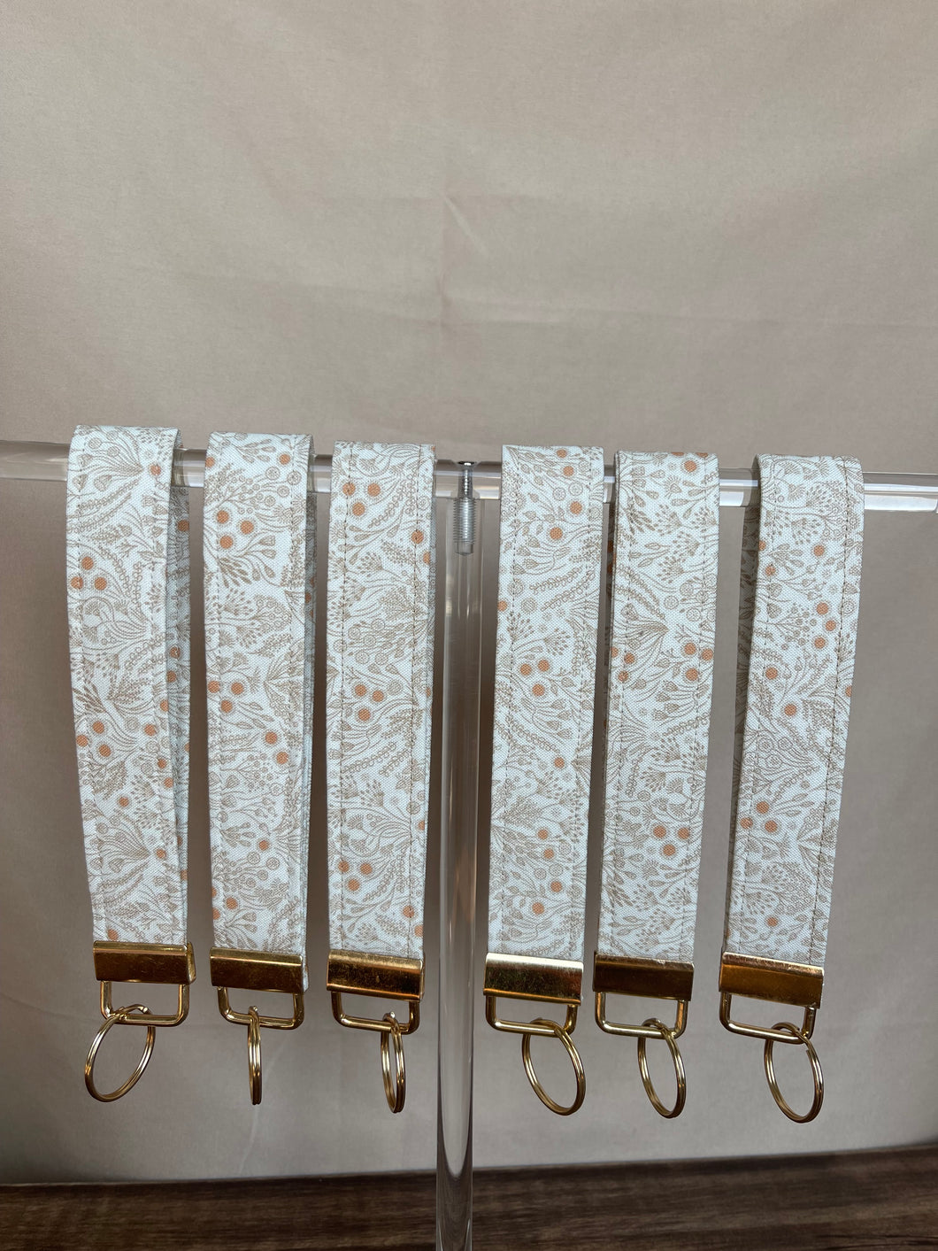 the neutral florals keychain