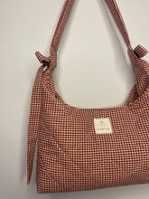 Load image into Gallery viewer, the maroon and tan micro gingham mini
