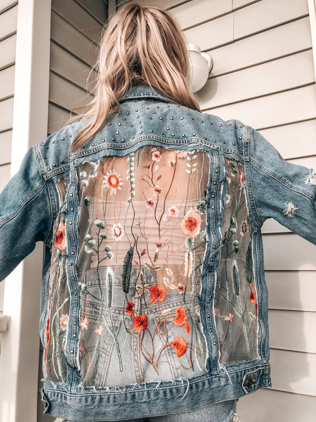 Free People Studded Jacket with Fairy Garden Lace