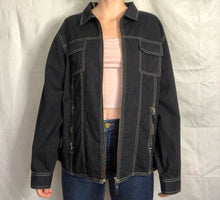 Load image into Gallery viewer, Oversized Zip Up with Black Fairy Lace
