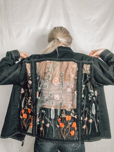 Oversized Zip Up with Black Fairy Lace