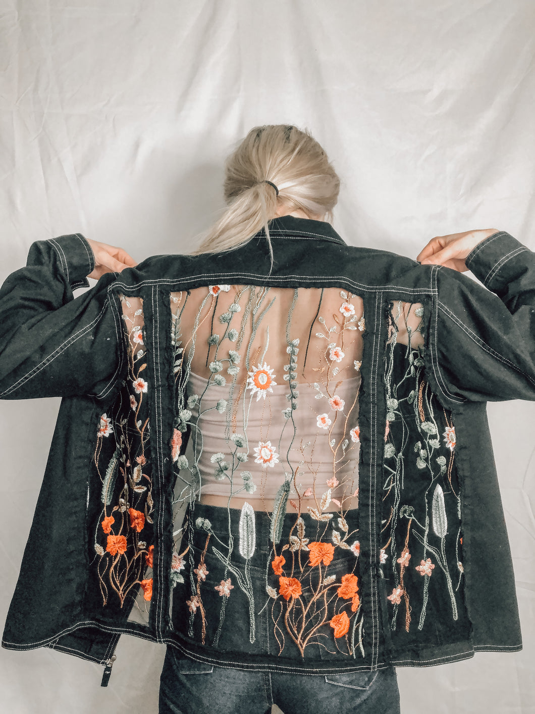 Oversized Zip Up with Black Fairy Lace